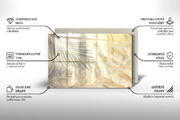 Protège plaque de cuisson Feuilles de palmier et sable