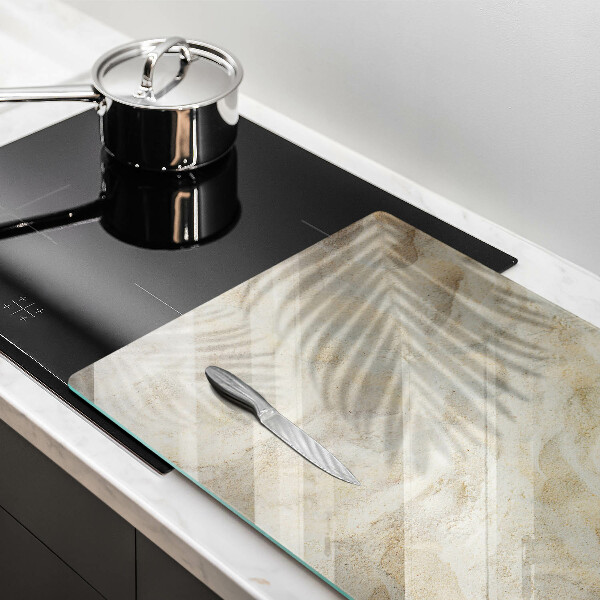 Protège plaque de cuisson Feuilles de palmier et sable