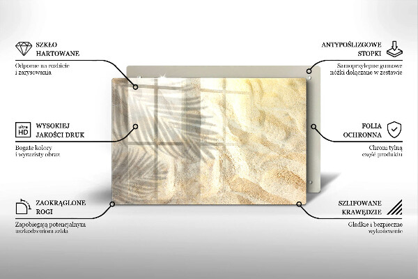 Protège plaque de cuisson Feuilles de palmier et sable