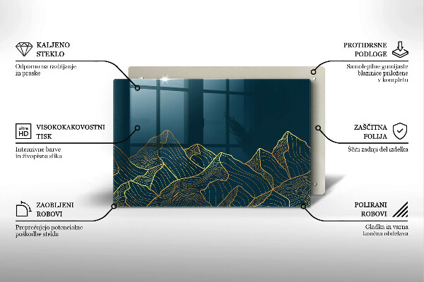 Protège plaque de cuisson Montagnes abstraites