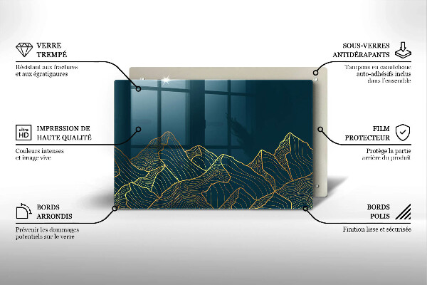 Protège plaque de cuisson Montagnes abstraites