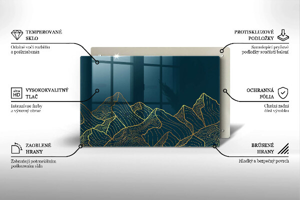 Protège plaque de cuisson Montagnes abstraites