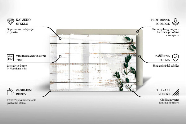 Protège plaque de cuisson Vieilles planches et feuilles