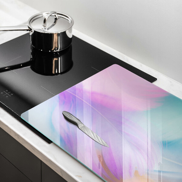 Protège plaque de cuisson Plumes pastels