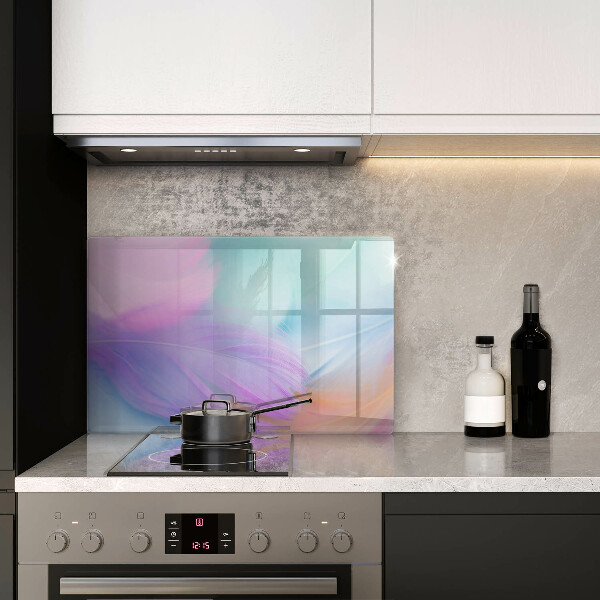 Protège plaque de cuisson Plumes pastels