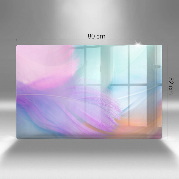 Protège plaque de cuisson Plumes pastels