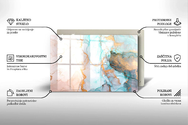 Protège plaque de cuisson Abstraction de marbre