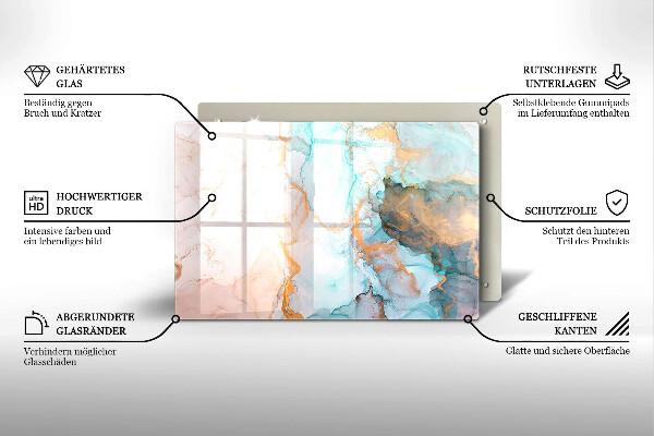 Protège plaque de cuisson Abstraction de marbre