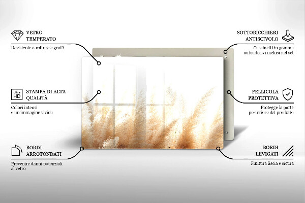 Protège plaque de cuisson Herbe de la pampa