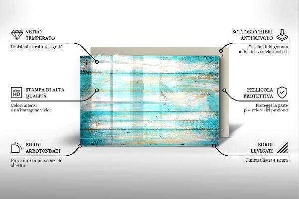 Protège plaque de cuisson Planches de bois vintage