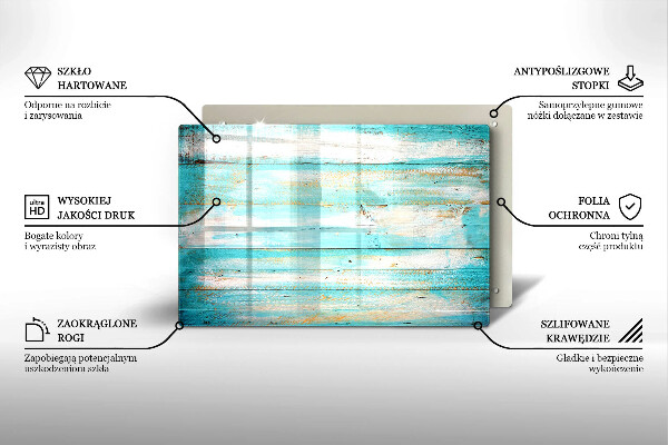 Protège plaque de cuisson Planches de bois vintage
