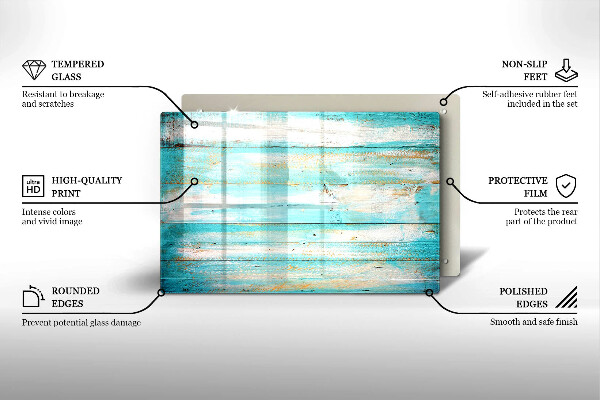 Protège plaque de cuisson Planches de bois vintage