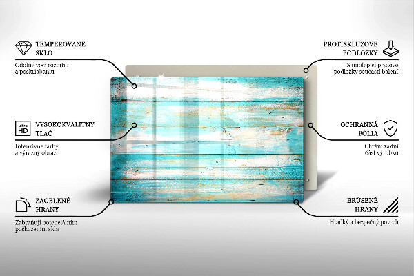 Protège plaque de cuisson Planches de bois vintage