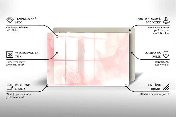 Protège plaque de cuisson Fond de roses pastel