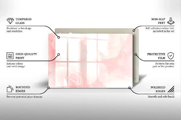 Protège plaque de cuisson Fond de roses pastel