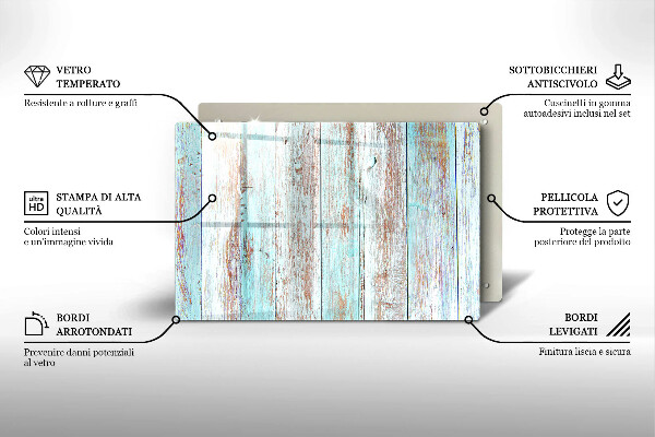 Protège plaque de cuisson Planches anciennes vintage