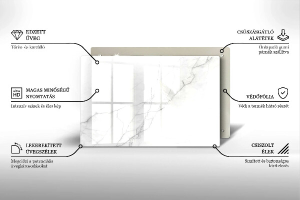 Protège plaque de cuisson Fond de pierre de marbre