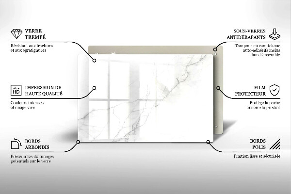 Protège plaque de cuisson Fond de pierre de marbre