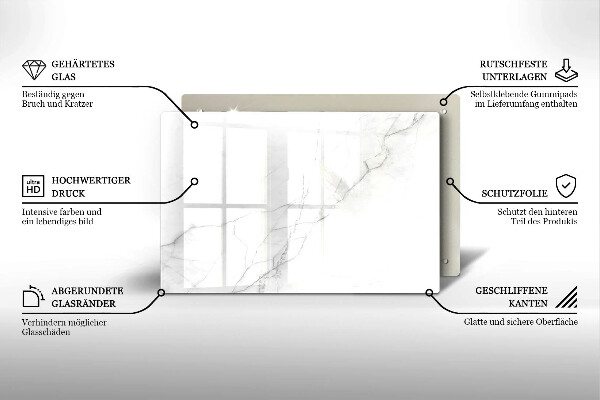 Protège plaque de cuisson Fond de pierre de marbre