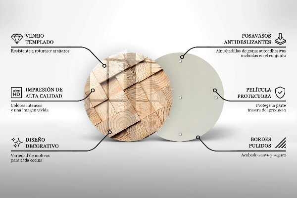 Protection plaque induction Carrés en bois