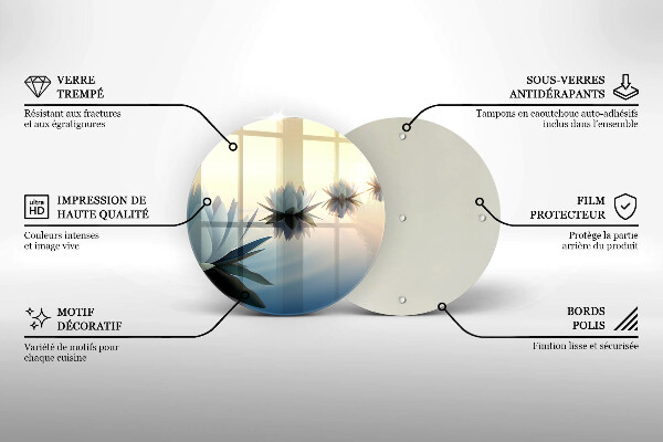 Protection plaque induction Fleurs de lys sur l'eau