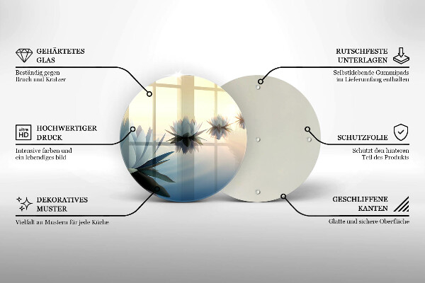 Protection plaque induction Fleurs de lys sur l'eau