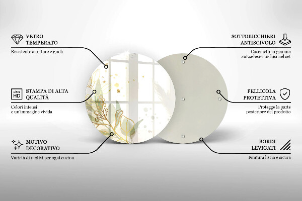 Protection plaque induction Aquarelle et feuilles d'or
