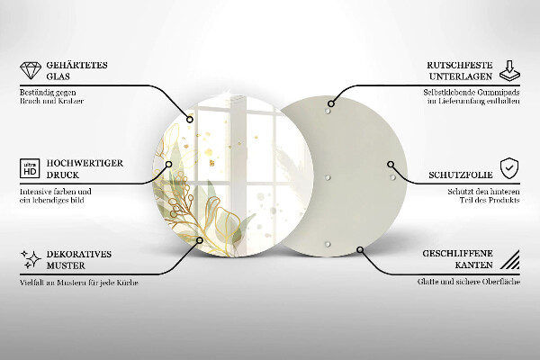 Protection plaque induction Aquarelle et feuilles d'or