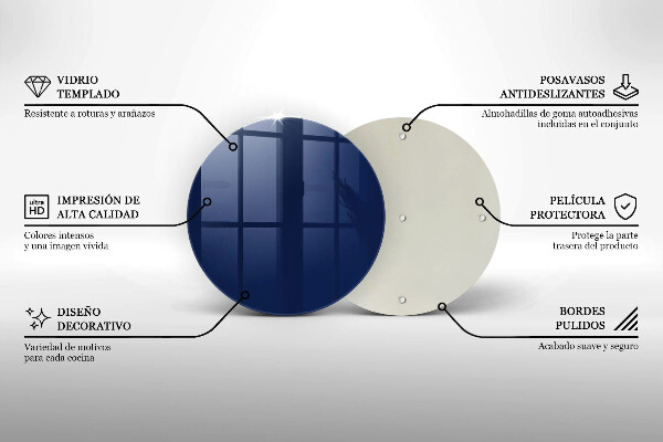 Planche à découper en verre Couleur bleue