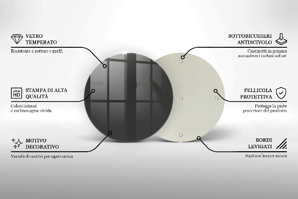 Planche à découper en verre Couleur grise