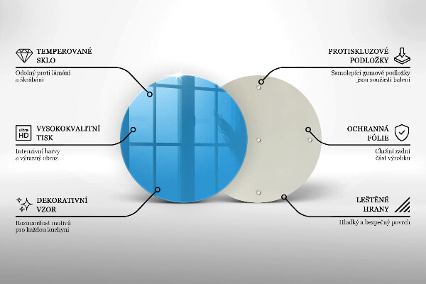Planche à découper en verre Couleur bleue