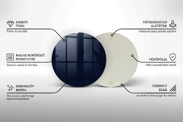 Planche à découper en verre bleu marine