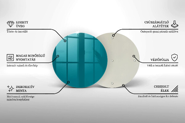 Planche à découper en verre Turquoise