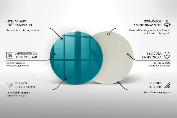 Planche à découper en verre Turquoise