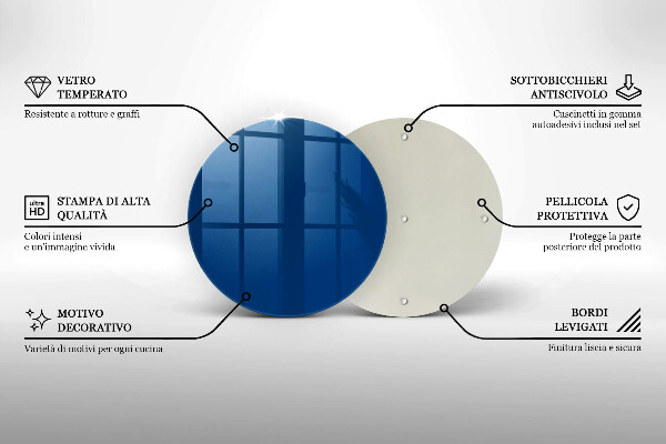 Planche à découper en verre Couleur bleue