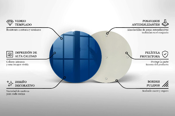 Planche à découper en verre Couleur bleue