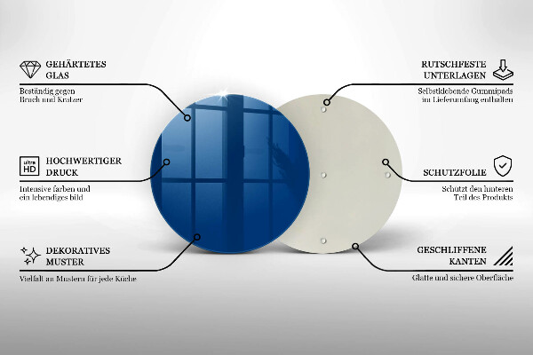 Planche à découper en verre Couleur bleue