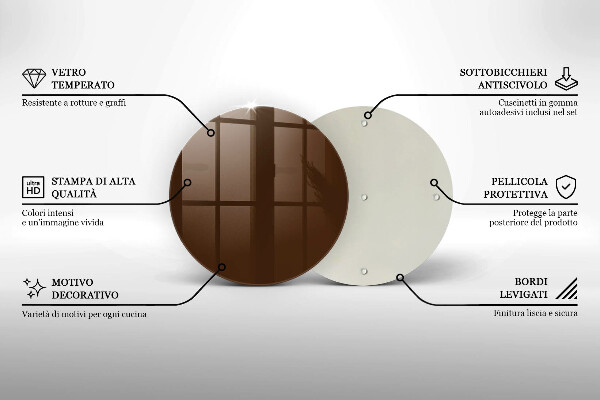 Planche à découper en verre marron