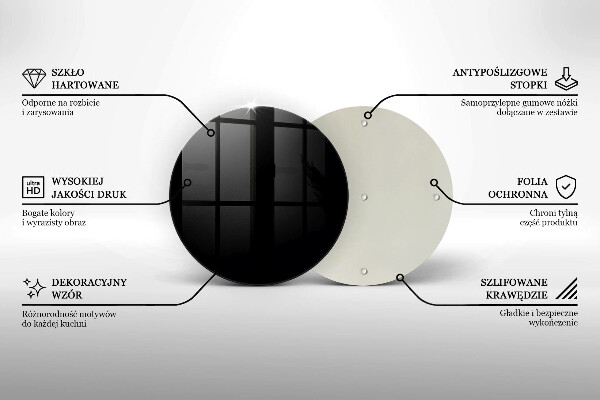 Planche à découper en verre Couleur noire