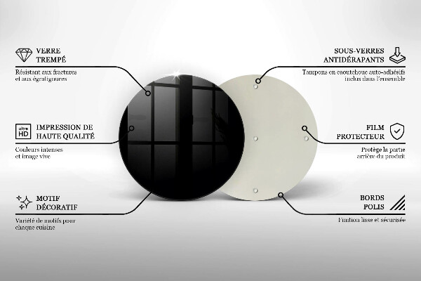 Planche à découper en verre Couleur noire