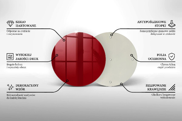 Planche à découper en verre couleur rouge