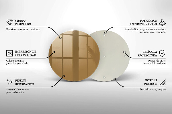 Planche à découper en verre Couleur beige