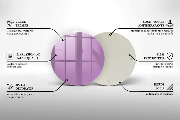 Planche à découper en verre Couleur violette