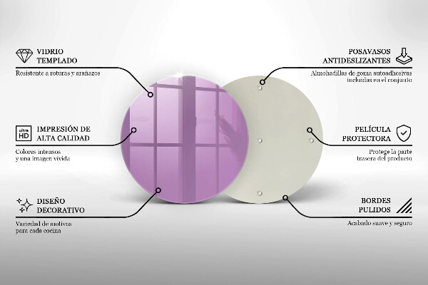 Planche à découper en verre Couleur violette