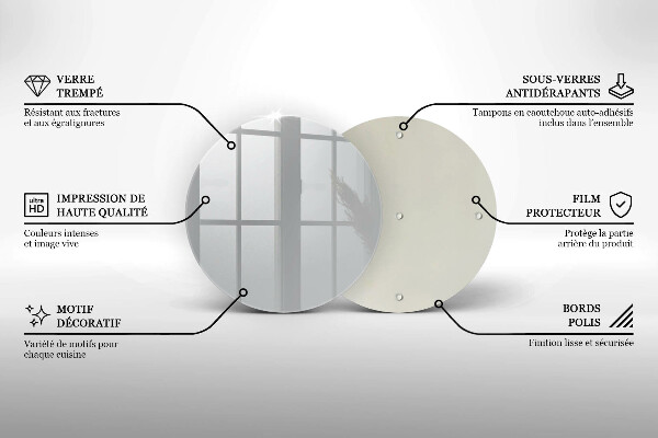 Planche à découper en verre Couleur grise