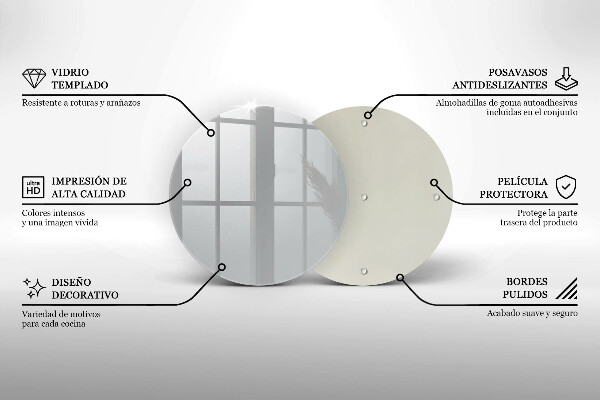 Planche à découper en verre Couleur grise