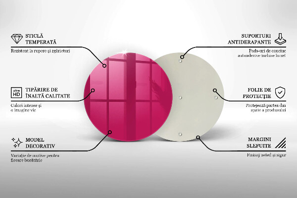 Planche à découper en verre Couleur rose