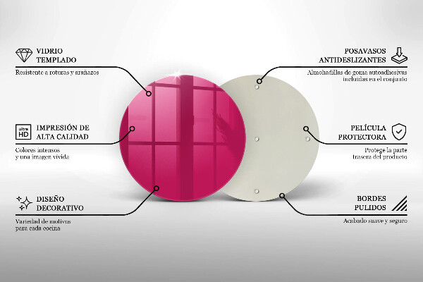 Planche à découper en verre Couleur rose