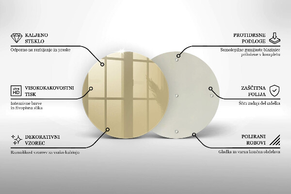 Planche à découper en verre Couleur beige