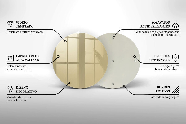 Planche à découper en verre Couleur beige